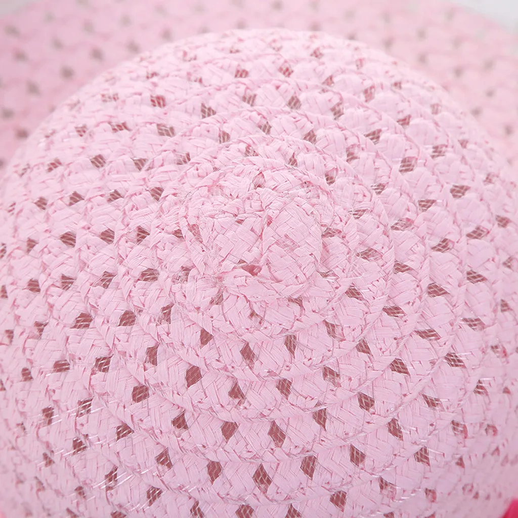 

Baby Kids Girl Summer Floral Flower Straw Visor Sun Hat Beach Hats Children Cute Outdoor Summer Toddler Sun Fishing Cap