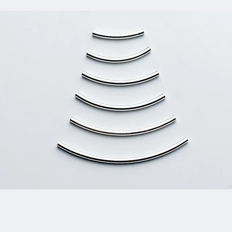 

4pcs 925 Sterling Silver Color Curved Tubes Curved Tube Spacer Bars Tubes Beads Diy Jewelry/Bracelet Finding Wholesale