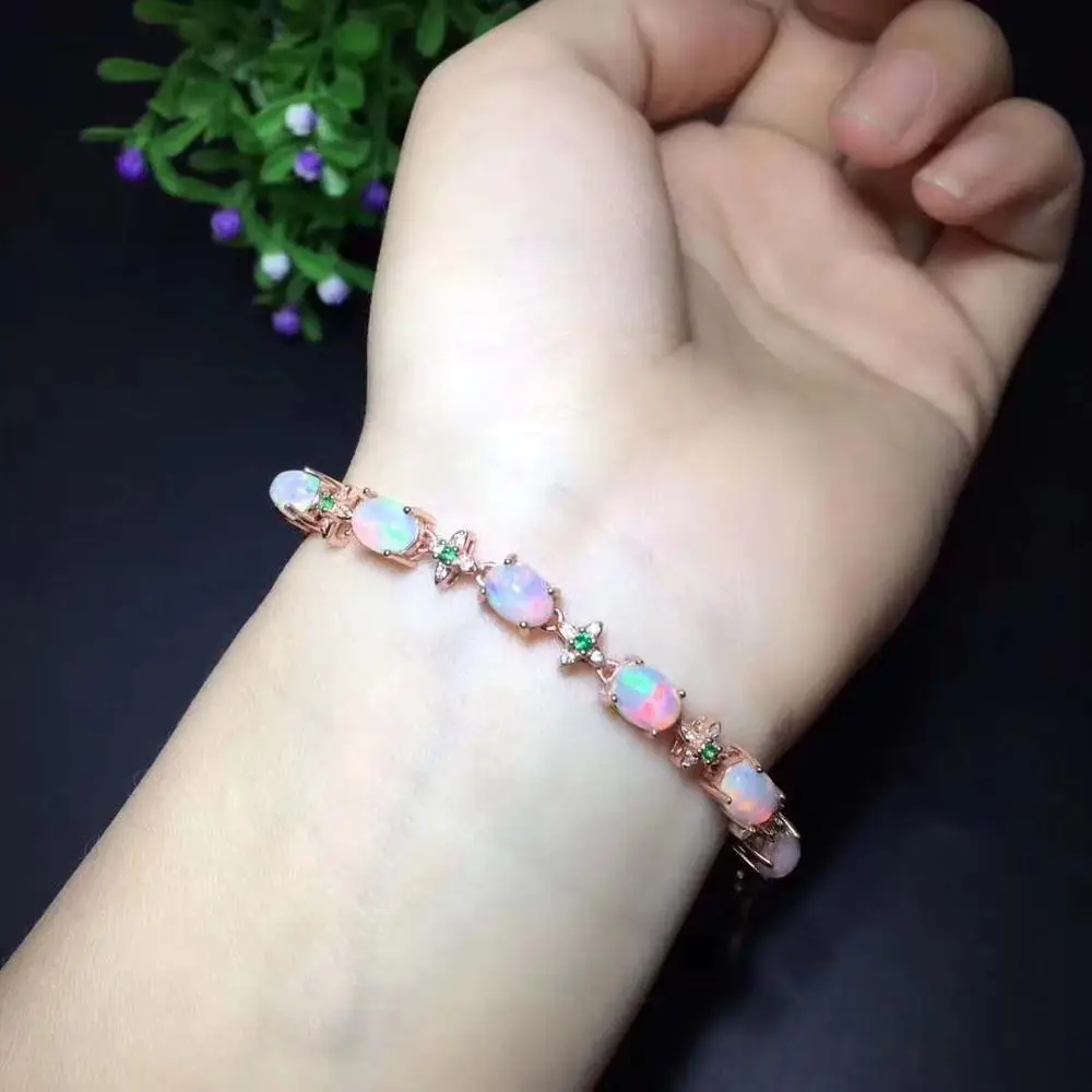 

Браслет женский из серебра кольца с драгоценными камнями пробы, с натуральным опалом