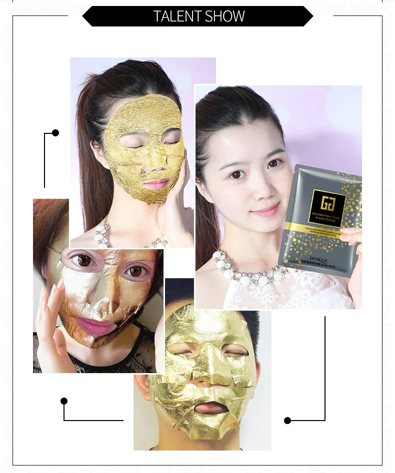 

Bioaqua 24K Gold Collagen Facial Mask Crystal Gold Collagen Face Mask Moisturizing Anti-aging Face Skin Care Cosmenics