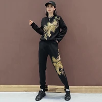 the spring and autumn period and the new 2021 sequins velvet leisure sport suit female fashion suits