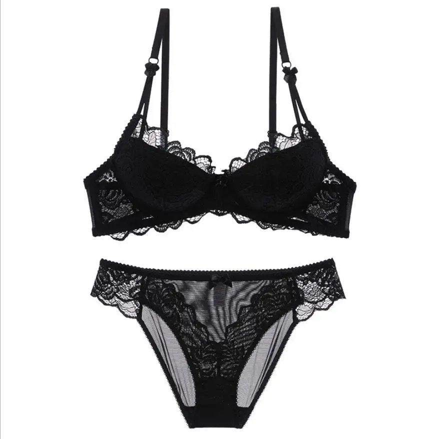 Комплект женского кружевного нижнего белья с чашками пуш ап|Комплекты белья| |