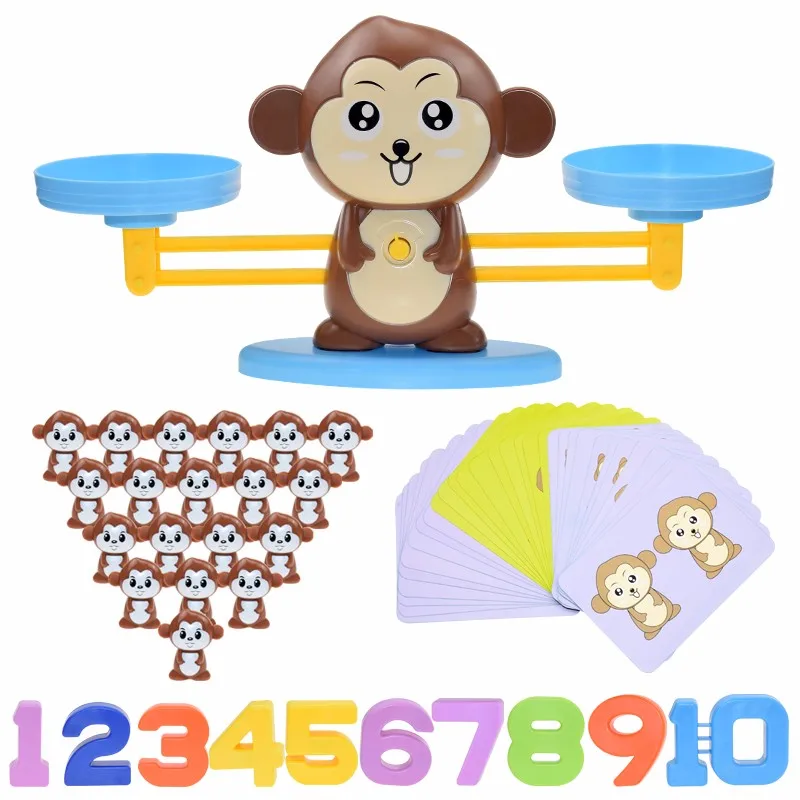 

Hot Toy Math Toy Digital Monkey Balance Scale Educational Math Montessori Toys Number Board Game Kids Learning Mathematics Toys