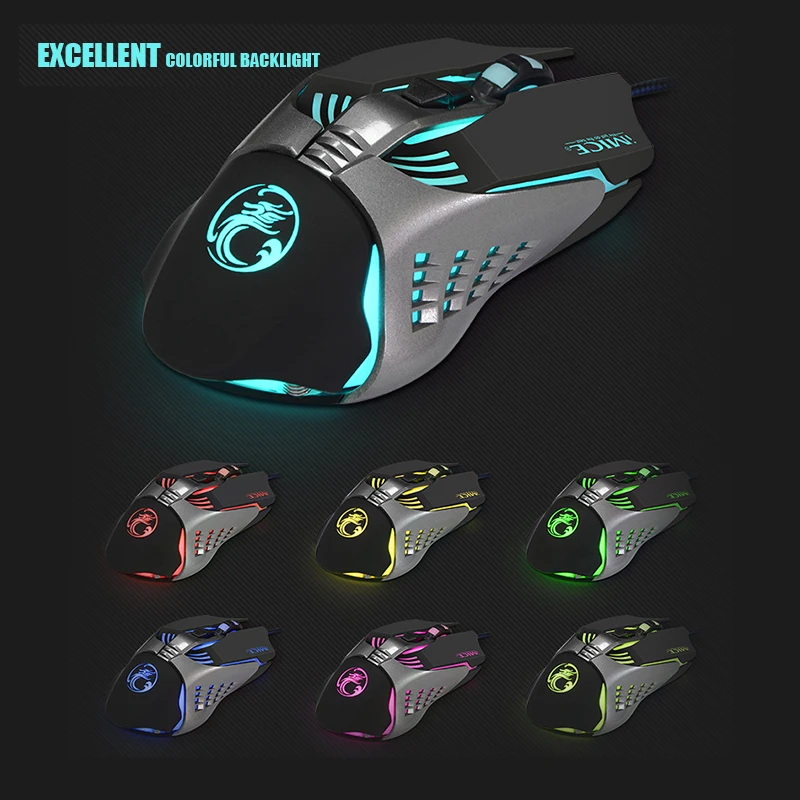 

imice Gaming mouse Custom Computer Mouse 3200CPI 7 Buttons mouse game Ergonomic USB optical wired gaming mouse for PC Laptop