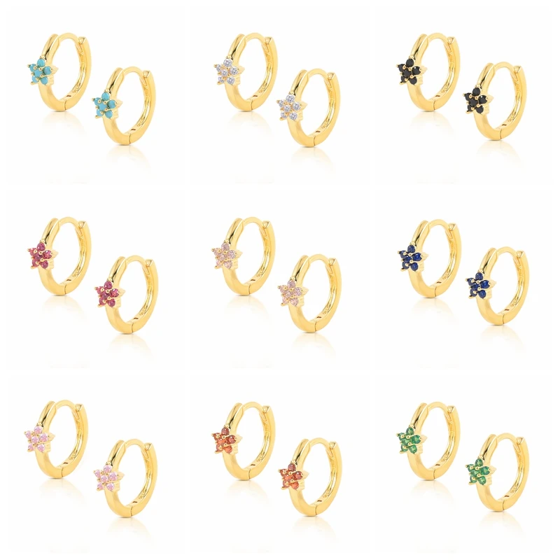 

Серьги-кольца женские из серебра 925 пробы с кристаллами, 2021