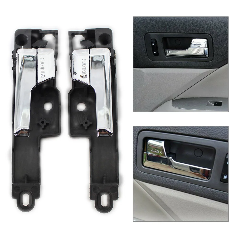 Embellecedor de manija de puerta Interior de coche, cubierta frontal izquierda y derecha cromada, Ford Fusion para 2006, 2007, 2009, 2009, 2010, 2011, 2012, 1 par