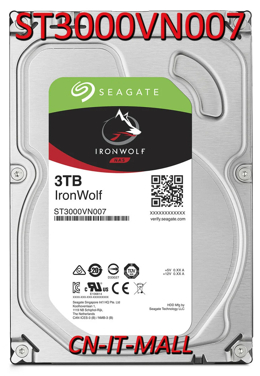 Внутренний жесткий диск Seagate IronWolf ST3000VN007 3 ТБ NAS 5900 об/мин 64 Мб кэш SATA 6 0 5