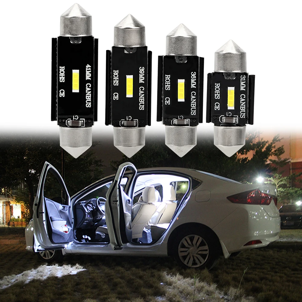 

31mm 36mm 39mm 41mm DC 12V License Plate Light C5W C10W LED Bulbs Canbus Festoon CSP Chips Reading Lights Car Interior Dome Lamp