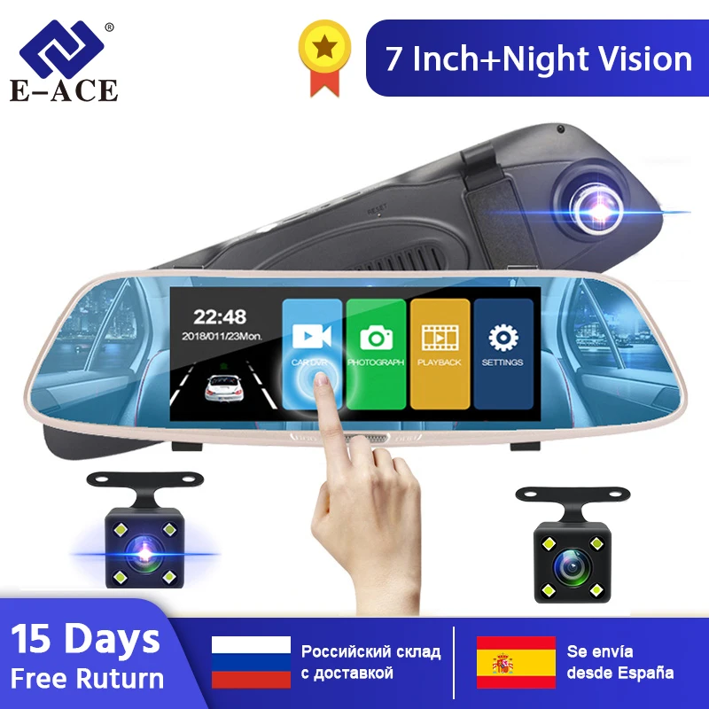 E ACE A04 Автомобильная dvr камера зеркало заднего вида видеорегистратор FHD 1080P 7 0