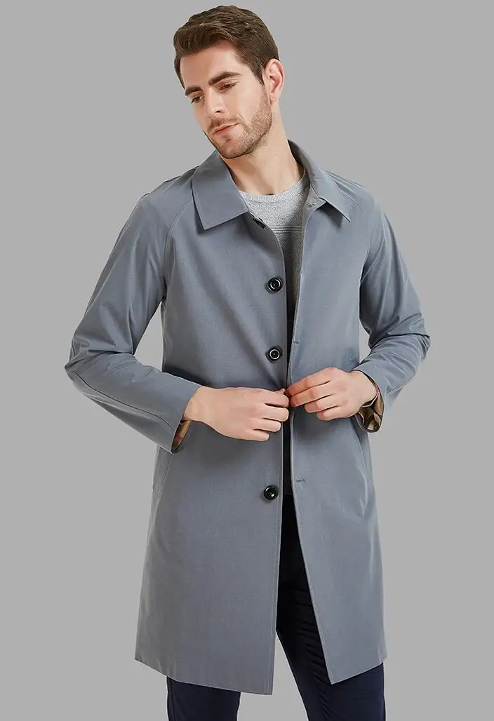 

lapels Mens trench coats man Single-breasted long coat men fashion clothes slim fit overcoat long sleeve 2020 new designer