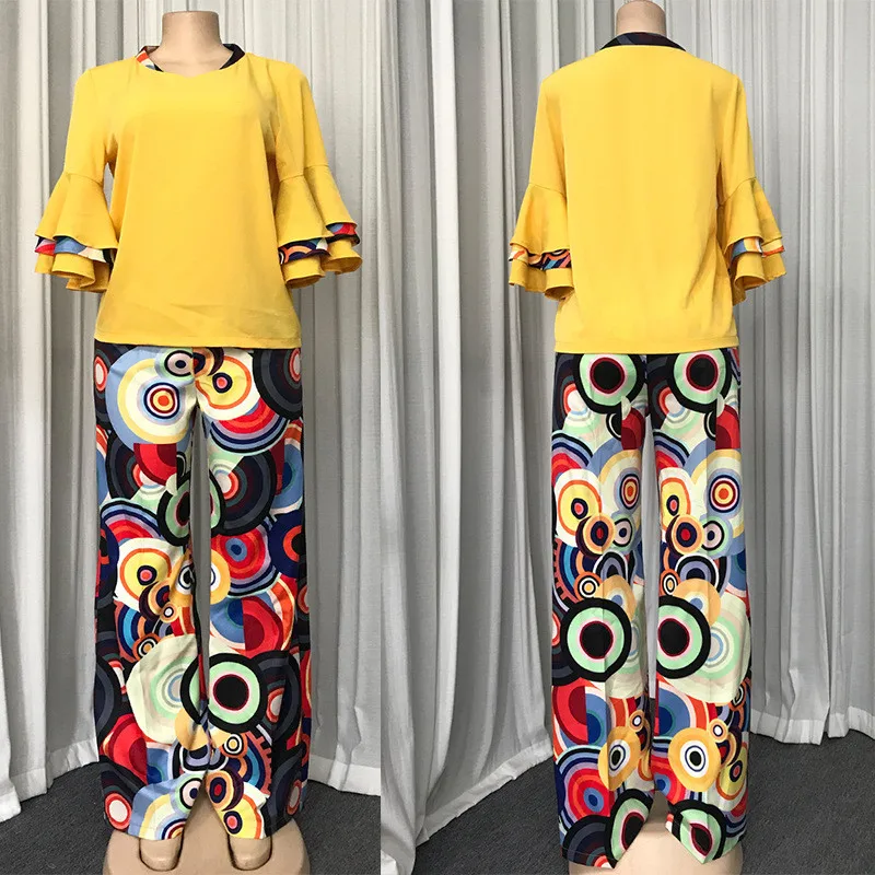 Комплект из двух предметов с принтом женская одежда в африканском стиле лето 2020