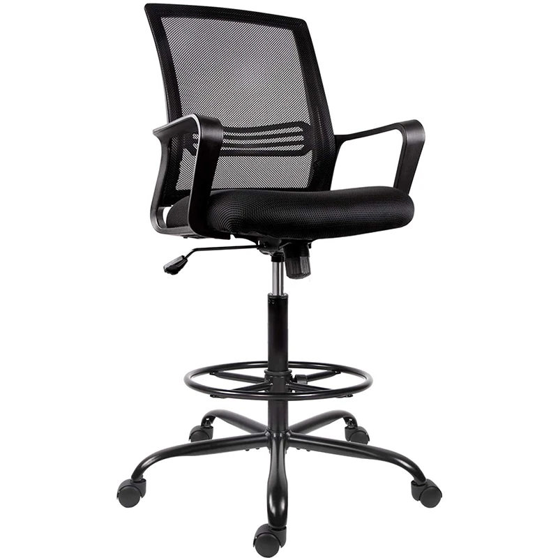 

Чертежный стул, высокий офисный стул, вращающийся стул для стоя, чертежный сетчатый стол, стул с кольцом для ног, стул для дома и офиса
