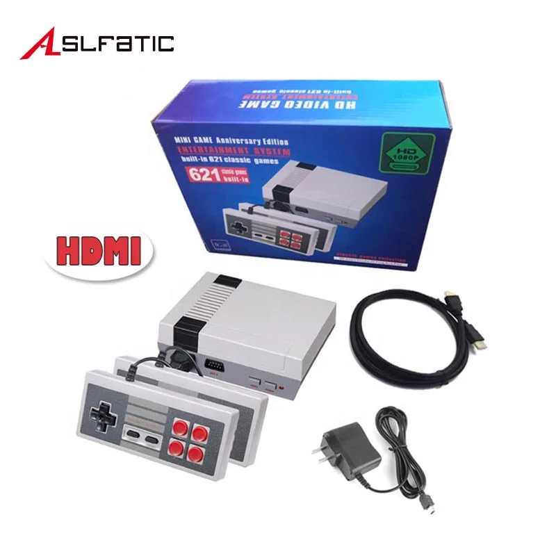Мини Классические ТВ игровые консоли 8 бит Ретро видео игровая консоль NES встроенные 621 игры HDMI порт портативный игровой плеер отдых