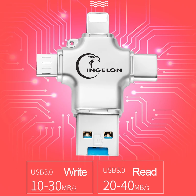 2/5/10 шт./лот кардридер usb 3 0 TF microSDHC/XC 4 в 1 адаптер 128 для iphone карта памяти 8/16/32/64/256/g