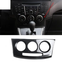 1pc abs carbon fiber grain air conditioning control adjustment panel decoration cover for 2011 2015 mazda 5 m5 car accessories