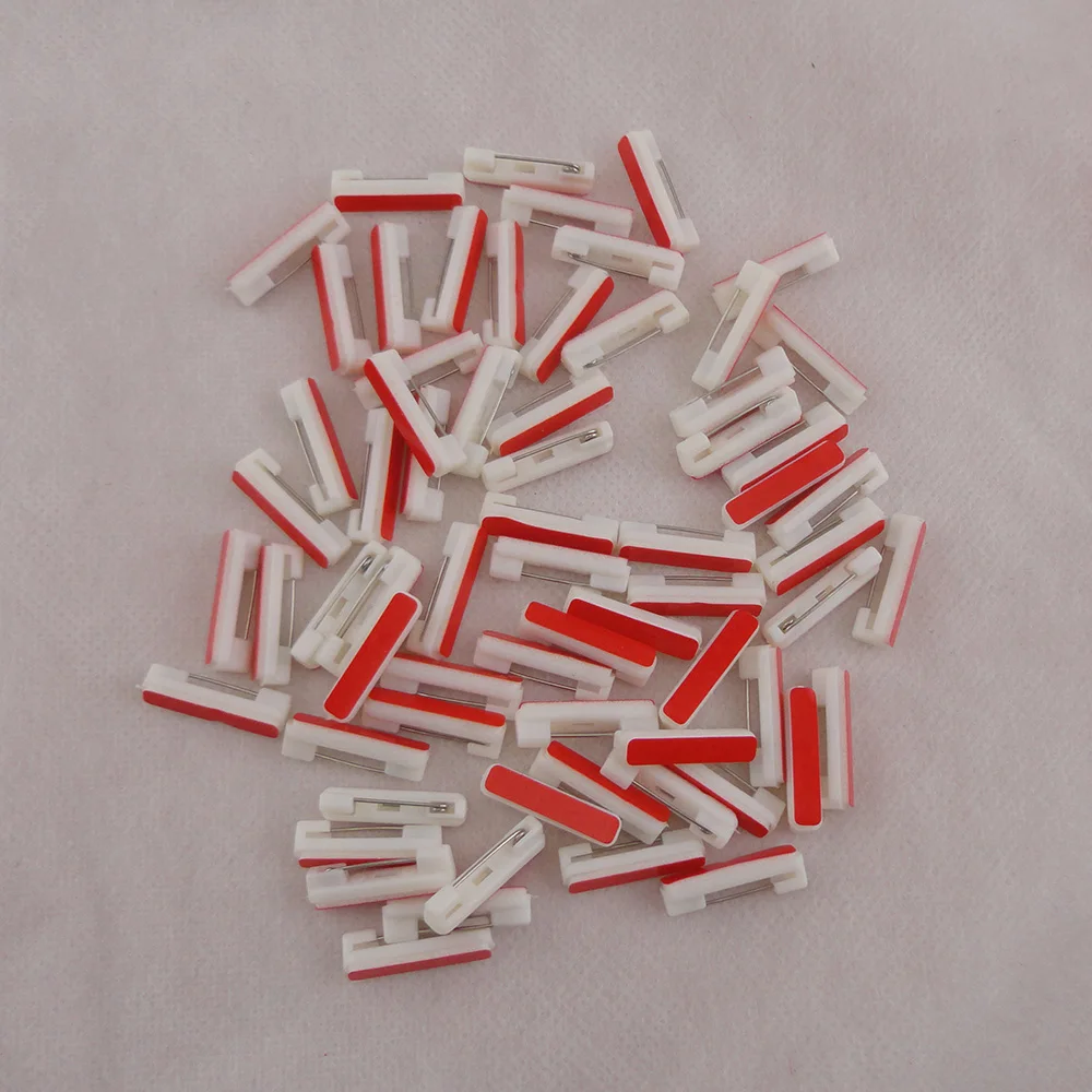 

200PCS 2.0cm Black Bar Shape Adhesive plain plastic pin backs for DIY brooches badge safety pins Corsage pin wholesales