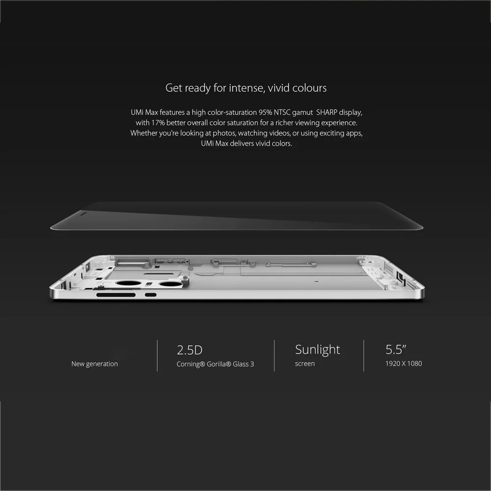 Смартфон UMIDIGI MAX 4G 5,5 дюймов 2.5D FHD 1920*1080 Android 6,0 3 ГБ+ 16 Гб 5 Мп+ 13 МП с двумя камерами для распознавания отпечатков пальцев