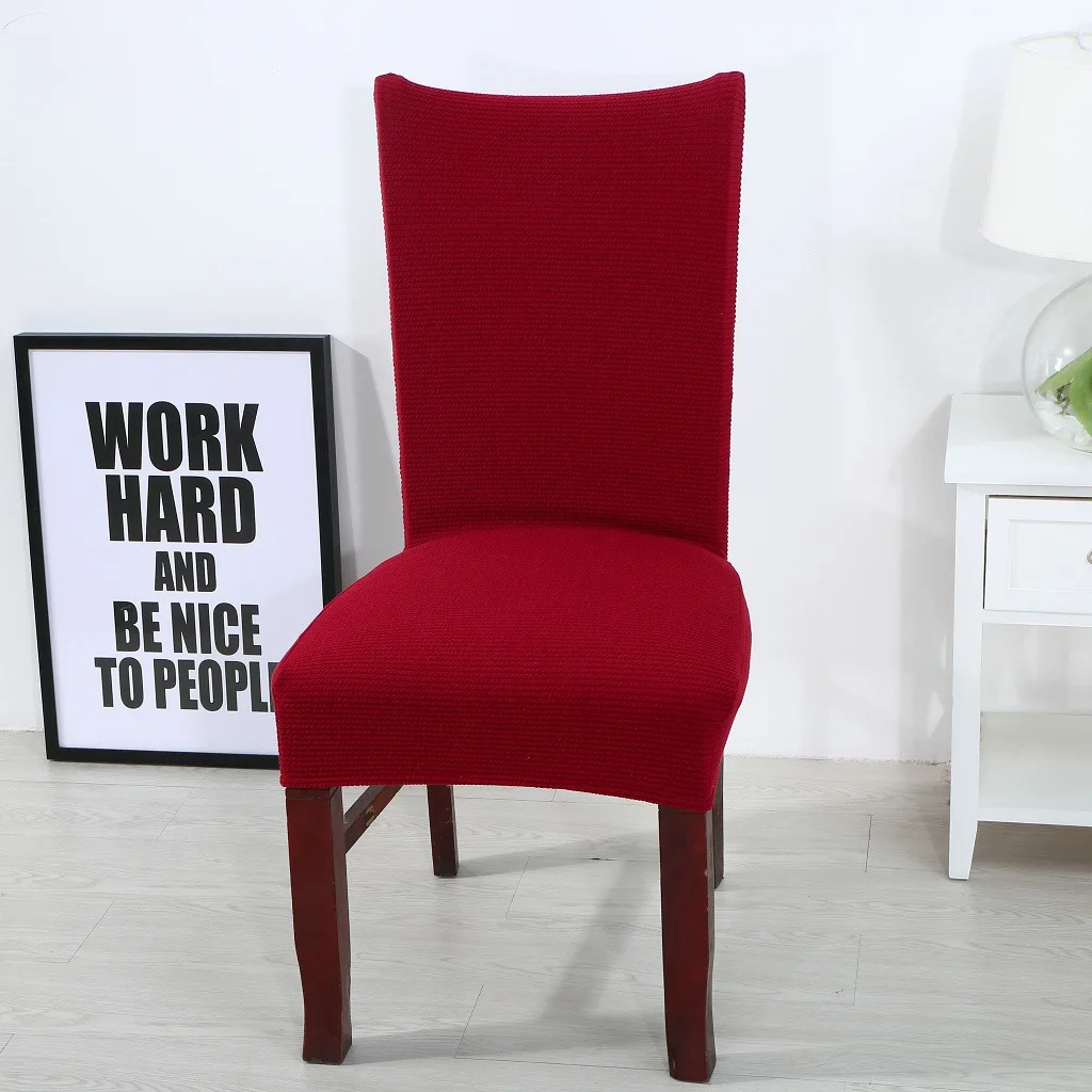 

Jacquard Plain Dining Chair Cover Spandex Elastic Chair Slipcover Case Stretch Chair Cover for Wedding Hotel Banquet
