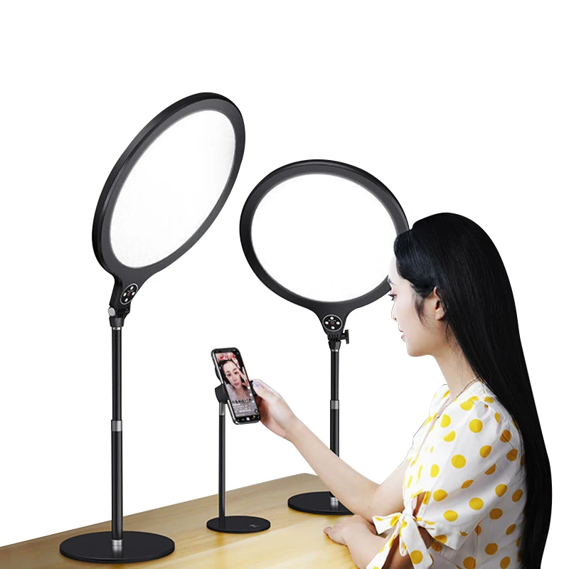 

Dimmable LED Ring Light With Tripod USB Selfie Light Ring Lamp Big Photography Ringlight 26cm With Stand For Tiktok Youtube Vlog