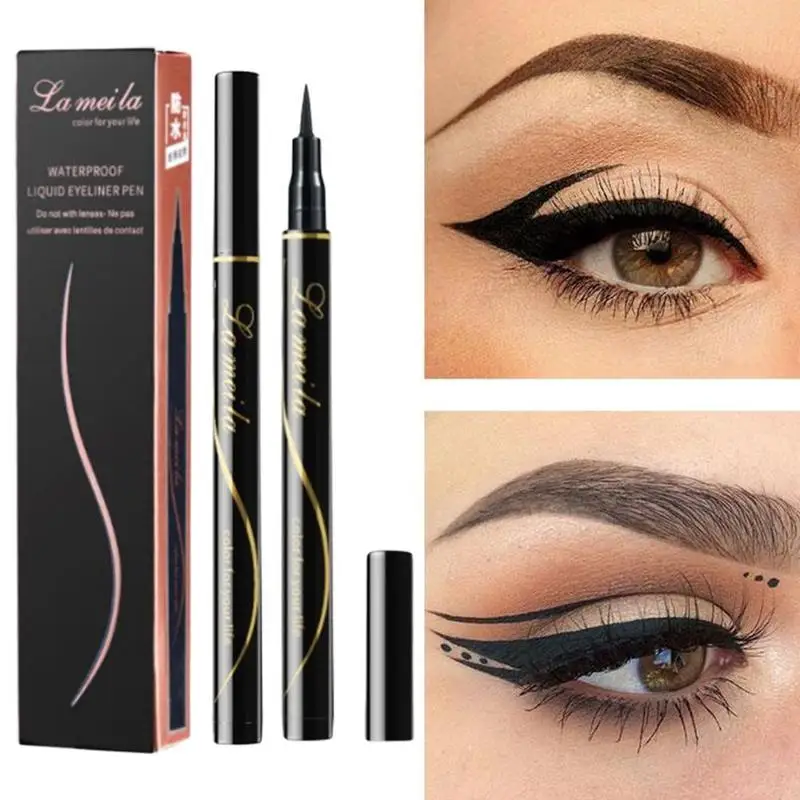 Waterproof Black Liquid Eyeliner Pencil Big Eyes Makeup Long-lasting Eye Liner Pen Make Up Smooth Fast Dry Cat Cosmetic Tool |