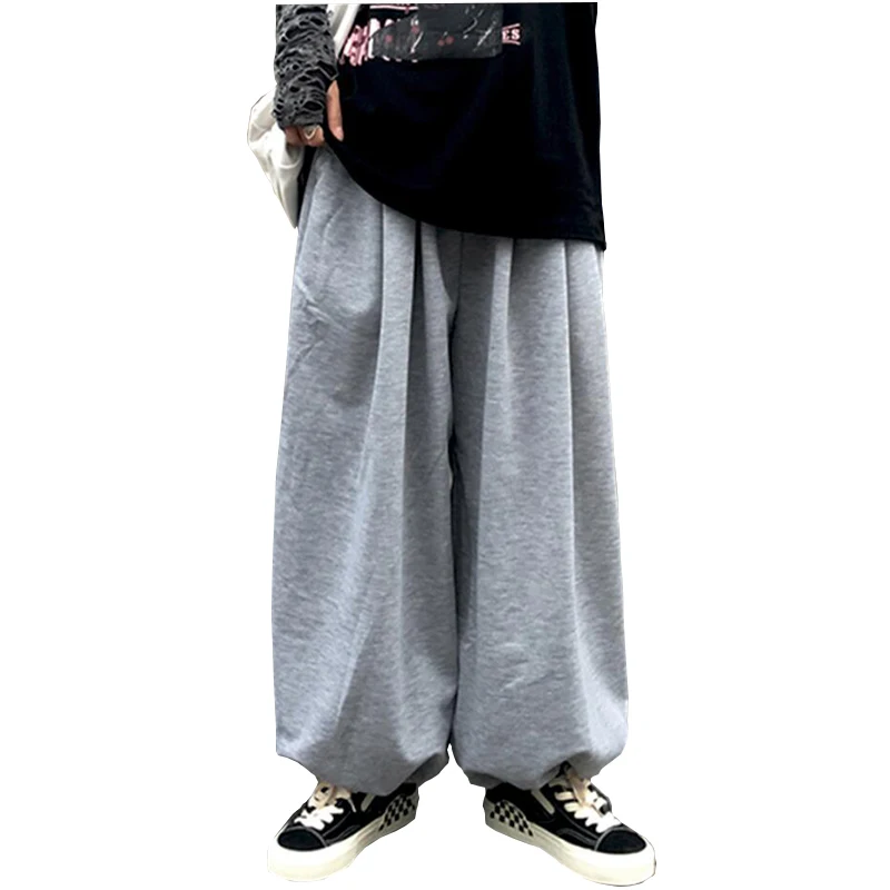 

2021 New Bloomer Women Pants Casual Loose Women Trouser Summer Cotton Calf-length Oversize Pockets Wide Leg Pants FC971