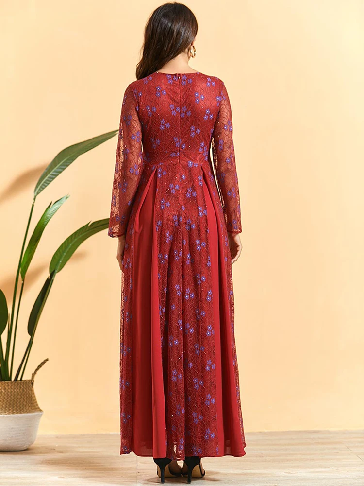 Кружевные Абайи для женщин индийская Европейская мусульманская одежда кафтан