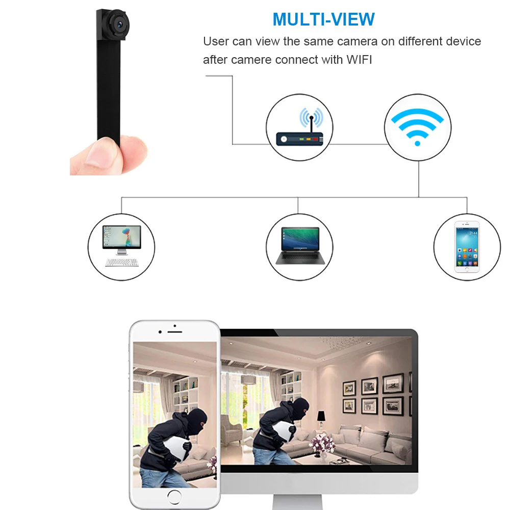 Мини Wi Fi камера full hd 1080p видеорегистратор датчик движения умный дом с