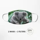 Маска для лица Koala и эвкалипт, многоразовая маска с фильтром и активированным углем, маска для детей и взрослых