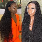 Парики из натуральных вьющихся человеческих волос 13 х4, парики с кудрявыми кружевами спереди, парики из 250% прозрачных человеческих волос, парики с предварительно выщипанными кружевами спереди, женские парики