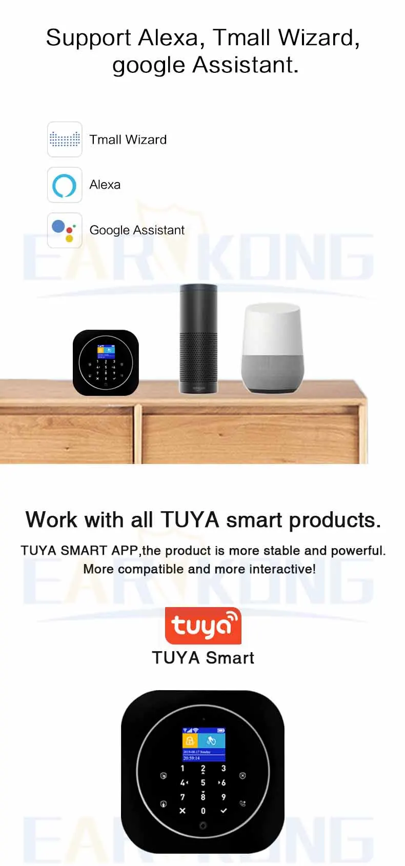 Приложение Tuya Smart WiFi GSM домашняя охранная GSM сигнализация 433 МГц детекторы сигнализации совместимы с Alexa Google Home IFTTT Tuya APP