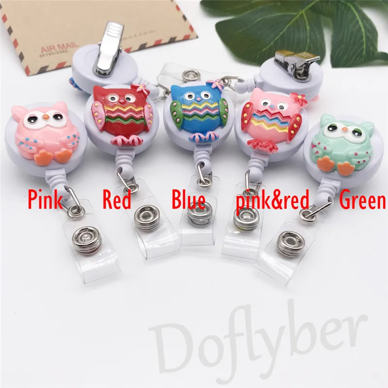 Милый мультфильм сова выдвижной значок медсестры катушка крокодил студентов