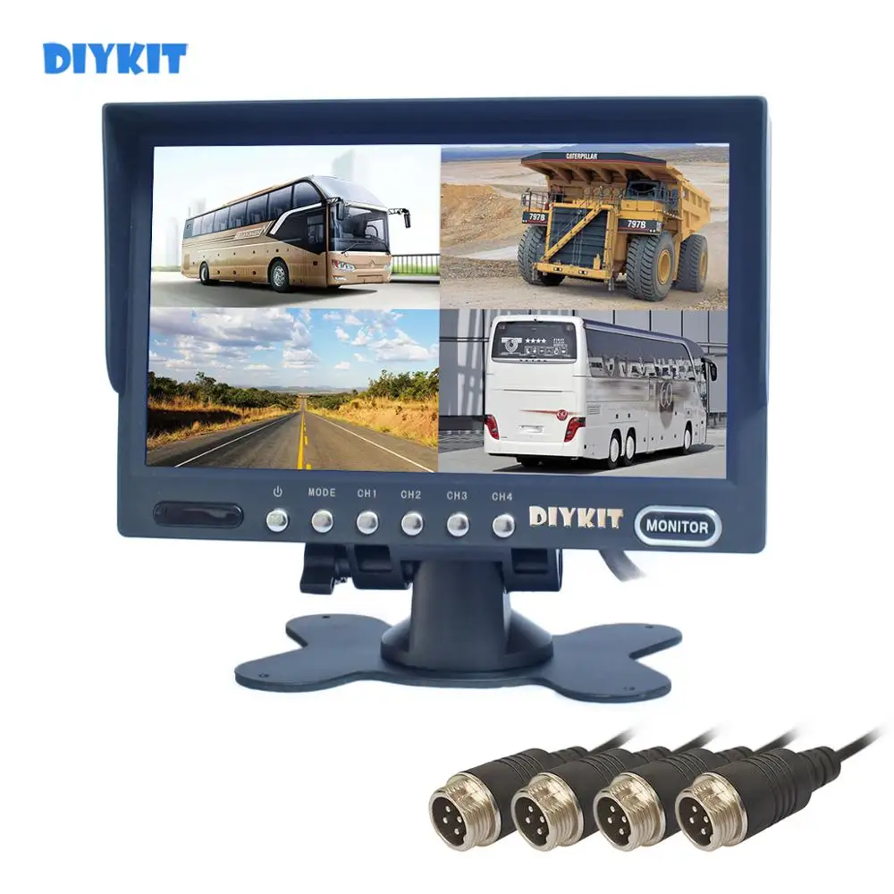 Автомобильный монитор DIYKIT 4 pin DC12V 24V 7 &quot Сплит четырехъядерный ЖК экран цветной