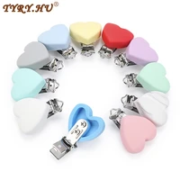 tyry hu 3pcset hearts silicone pacifier clip pacifier chain holder soother nursing clips bpa free pacifier chain accessories