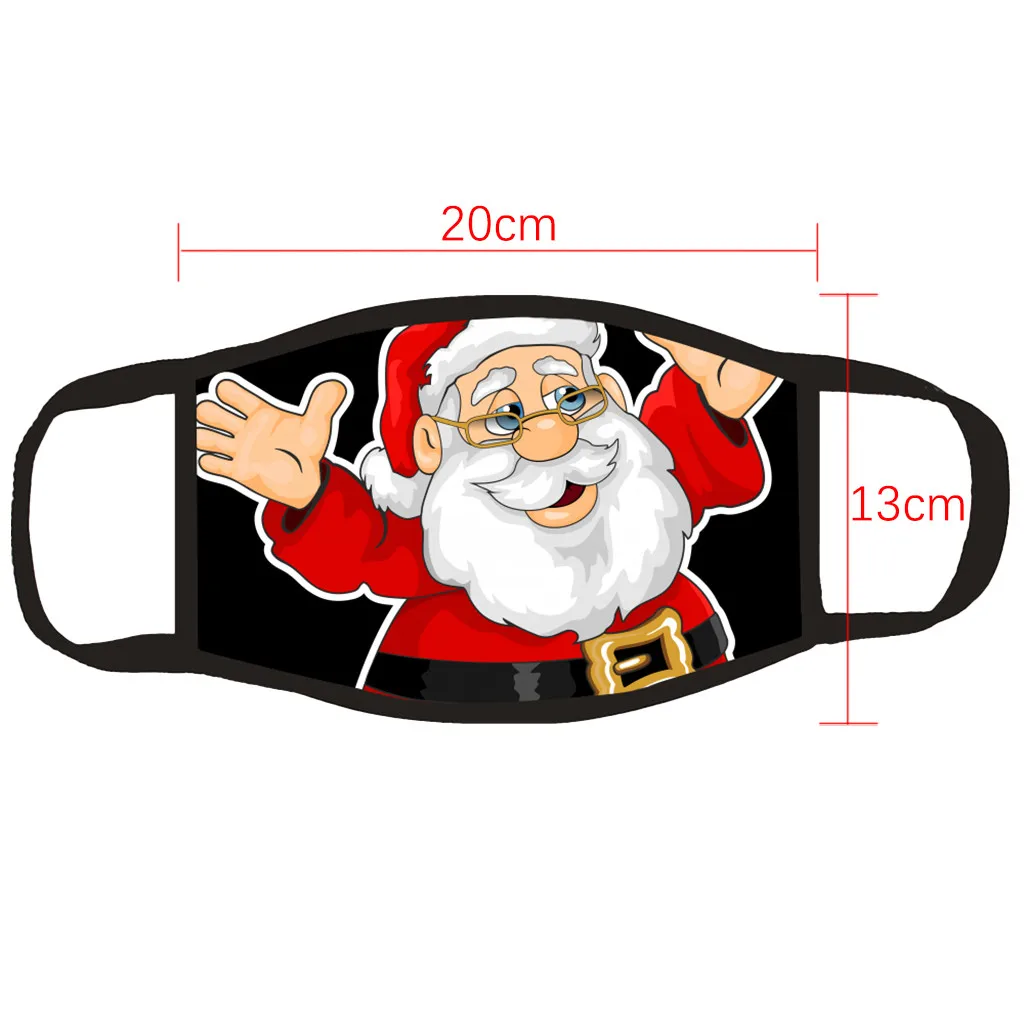 

Reusable Washable Cotton Mask Christmas Printing Adult Adjustable Mouth Masks Dustproof Windproof Cycling Face Mask Mascarillas