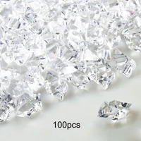 100pcs artificial crystal ice rock stones clear acrylic diamond vase gems irregular wedding home decor confetti scatter beads