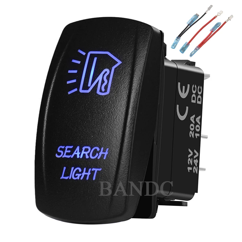 

SEARCH LIGHT Laser-Etched 5P On-Off SPST Blue Led Light Rocker Switch for the ARB/Carling/NARVA 4x4 Style, Auto Parts