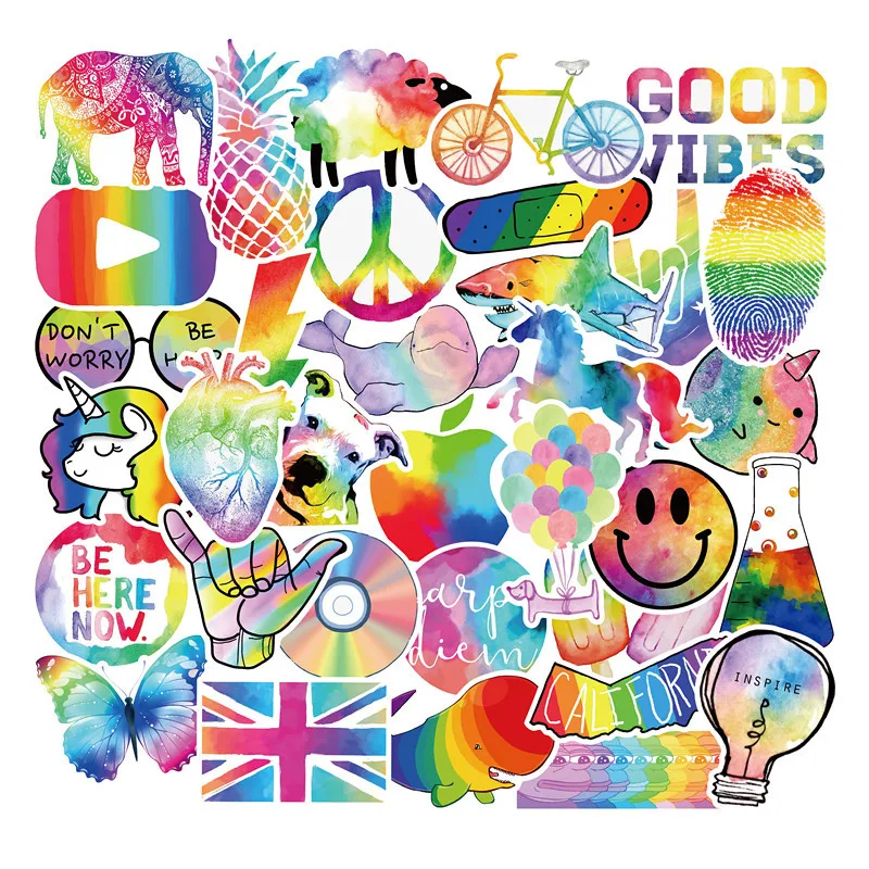 

50PCS Cartoon Symphony Colorful Kawaii Stickers For Chidren Toy Waterproof Sticker To DIY Laptop Bicycle Helmet Car Decals F4