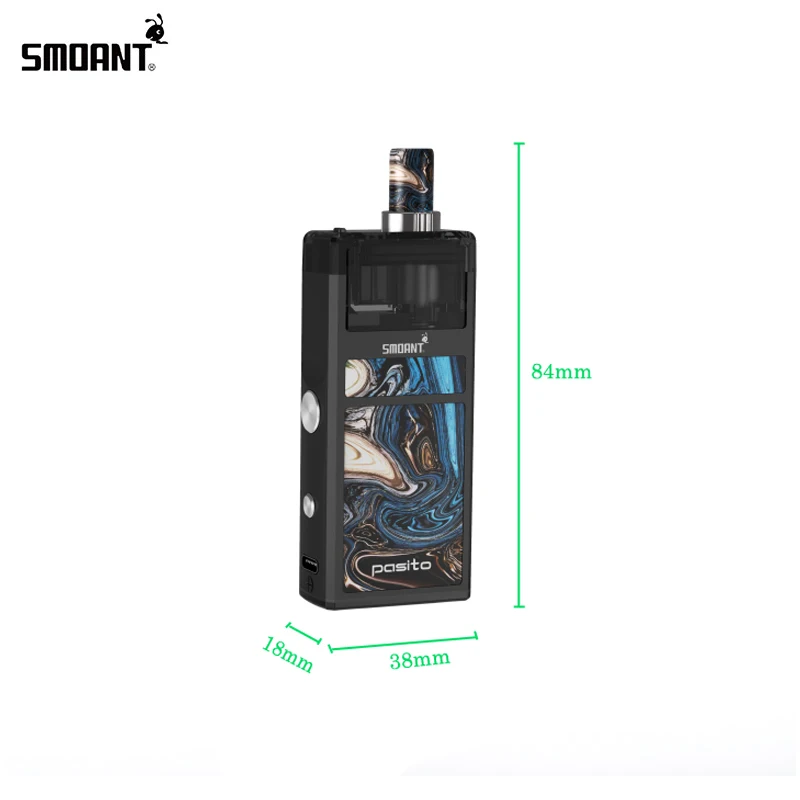 Pod-система для вейпа Smoant Pasito 1100 МА ч 25 Вт сетка 3 мл картридж 0 6 Ом Ni80 1 4 | Электроника