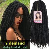y demand 18 inch pure color marley braids hair crochet afro kinky synthetic braiding hair crochet braids hair extensions bulk