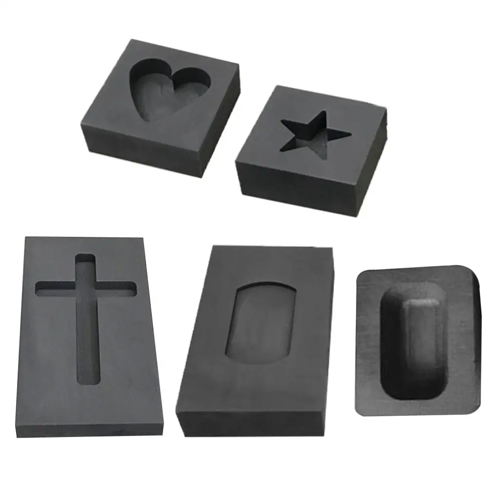 

5x Graphite Ingot Mould Mold Crucible Refining Scrap for Metal Aluminum