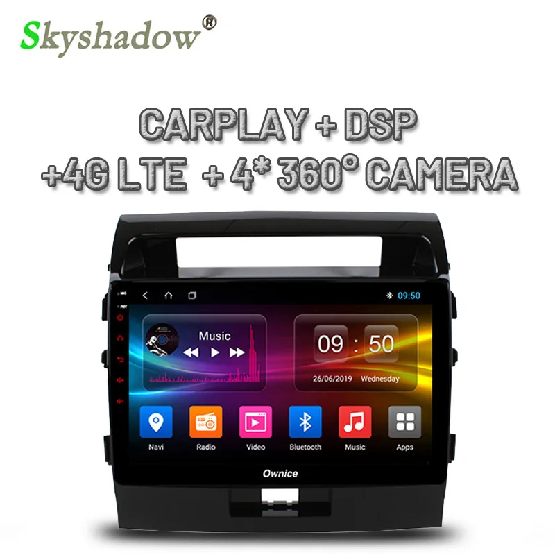 DSP 4G LTE панорамный Android 9 0 автомобильный dvd-плеер GPS карта для Toyota land Cruiser 200 2007 2008 2009
