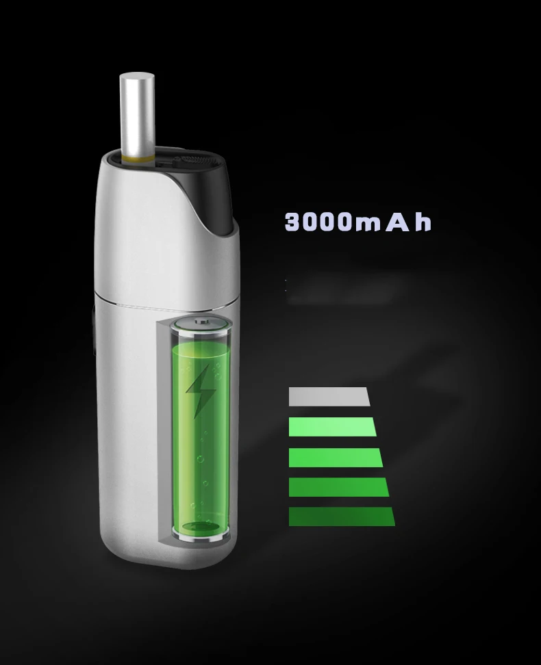 Тепловая не сжигающая электронная сигарета с аккумулятором емкостью 3000 мАч для