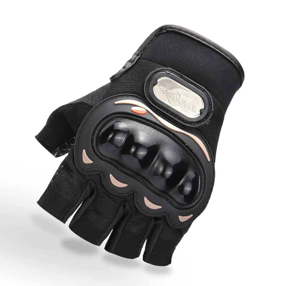 

Summer New Motorcycle Gloves Mens Silicone Non-Slip Breathable Velcro Fingerless Gloves Cycling Motorbike Protective Equipment