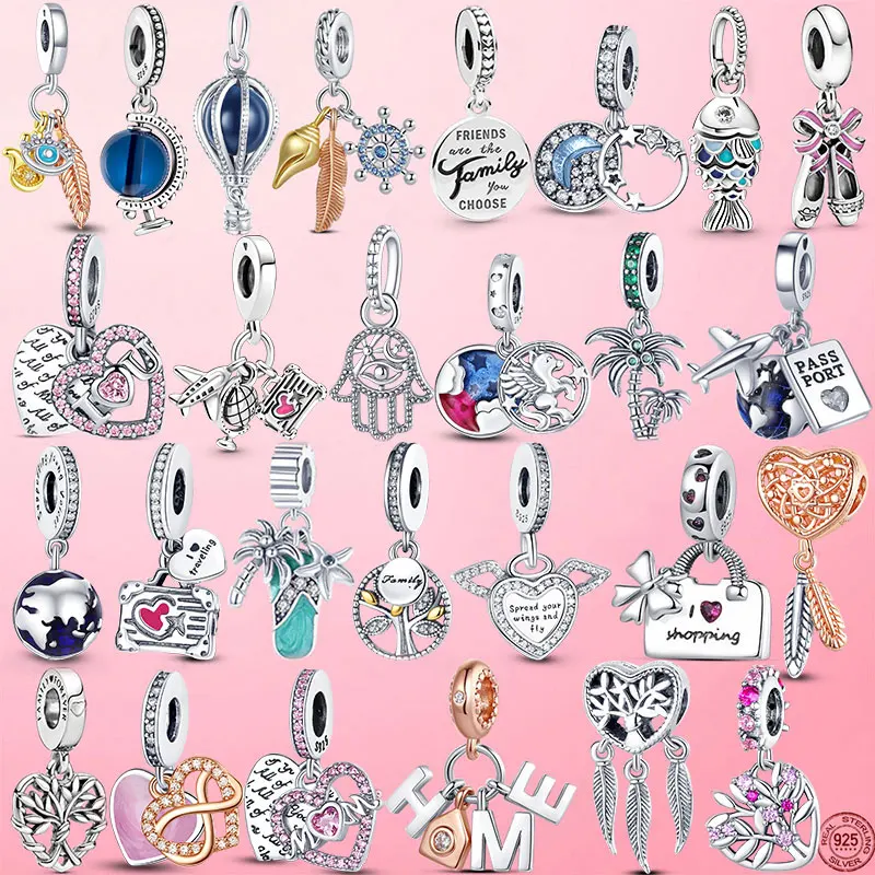 Лидер продаж сверкающие бусины из стерлингового серебра 925 пробы с изображением