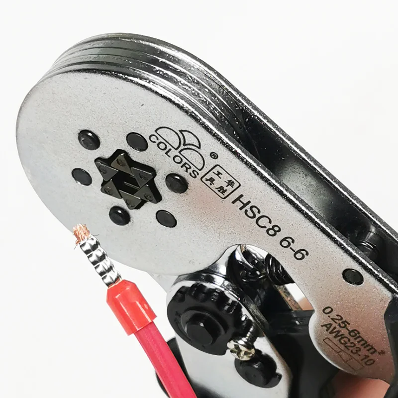 HSC8 6-6/6-4B crimping pliers 0.25-6mm2 23-10AWG for tube terminal brand mini type round nose european plier tools | Инструменты