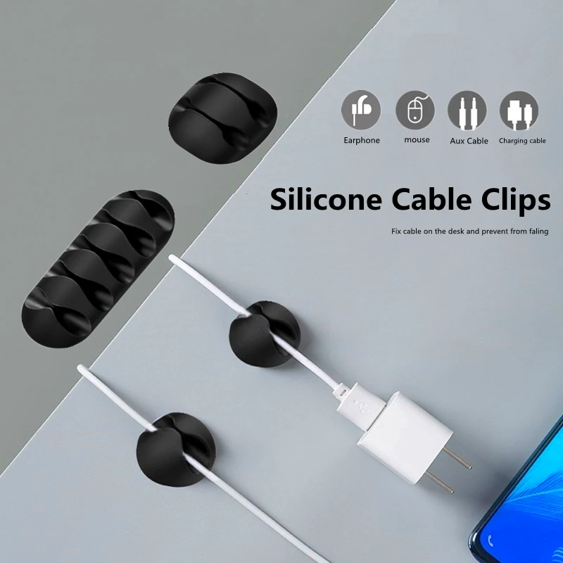 

Силиконовый органайзер для кабелей USB и зажимы для намотки кабелей для настольного телефона держатель для кабеля для держателя наушники в ф...