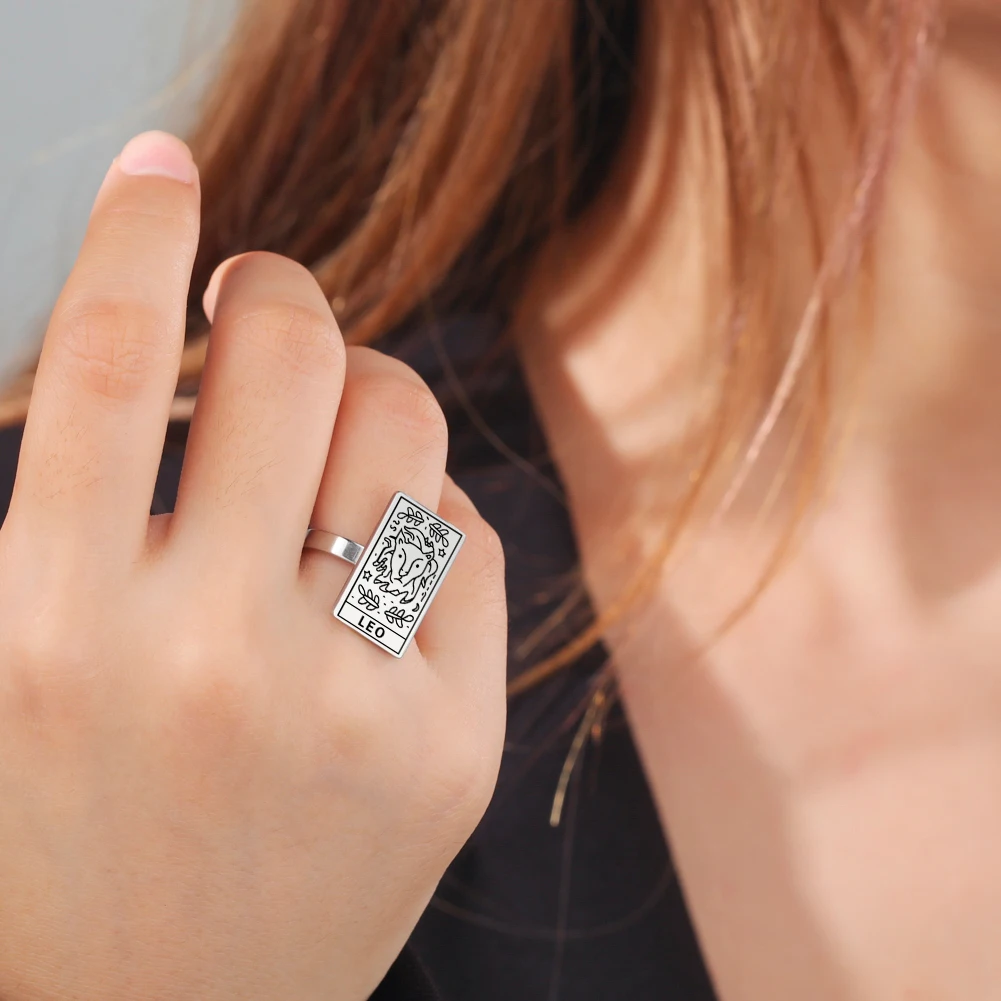 Skyrim женское кольцо зодиака 12 Созвездие Ювелирные изделия из нержавеющей стали