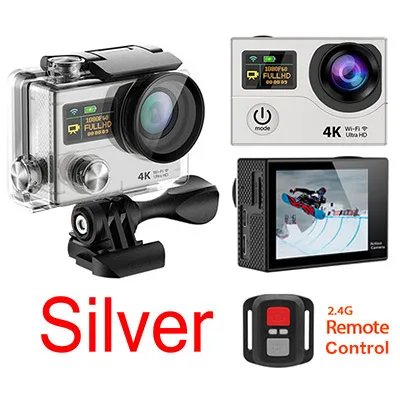 silver H3 4K 25FPS ultra plus Cam wifi обновленная Экшн-камера H8se два двойных экрана h3r go Sport sj pro 4 hero камера - Цвет: silver