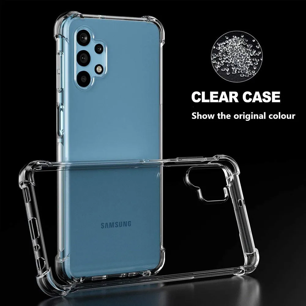 Metal Ring Holder Case For Samsung A54 A32 Silicon Cover Samsung A34 A52 A72 Transparent Case On Samsung Galaxy A53 A73 A33 Case