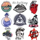 Нашивки в стиле панк, Череп, мотоцикл, теплопередача, винил, термоклейкая нашивка, ПВХ нашивка для одежды, Летний стиль, аппликация в форме сердца, декор сделай сам